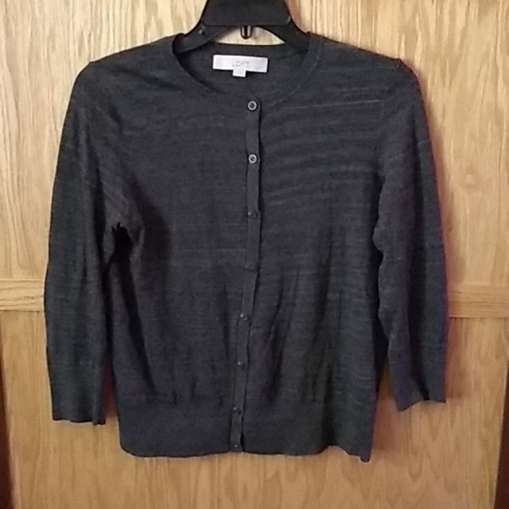 LOFT Ann Taylor dark gray cardigan
